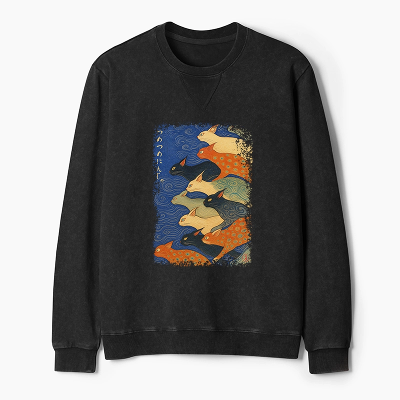 Tokyo-Tiger Claw-some Ninja Washed Terry Sweatshirt