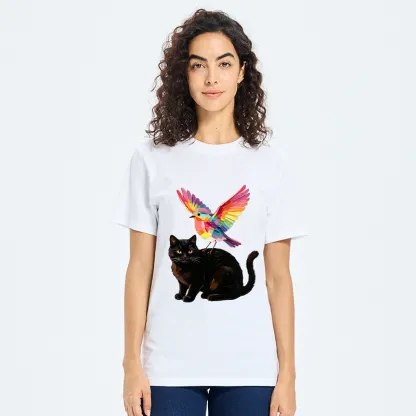Tokyo-Tiger Rainbow Bird With Cat Classic T-Shirt