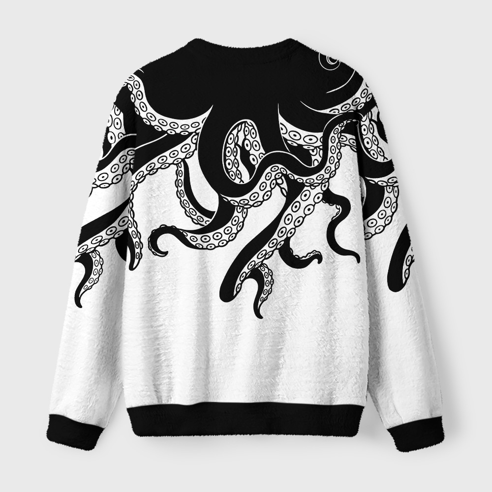 Tokyo-Tiger Abyss Octopus Fuzzy Christmas Ugly Sweatshirt