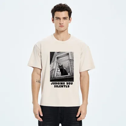 Tokyo-Tiger The Judging Black Cat Washed T-Shirt