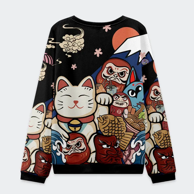 Tokyo-Tiger Traditional Japanese Elements Christmas Ugly Sweatshirt
