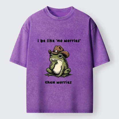 Tokyo-Tiger Western Frog Anxious Vibe Washed T-Shirt