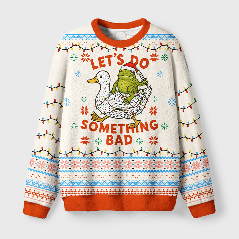 Tokyo-Tiger Merry Mischief Makers Fuzzy Christmas Ugly Sweatshirt