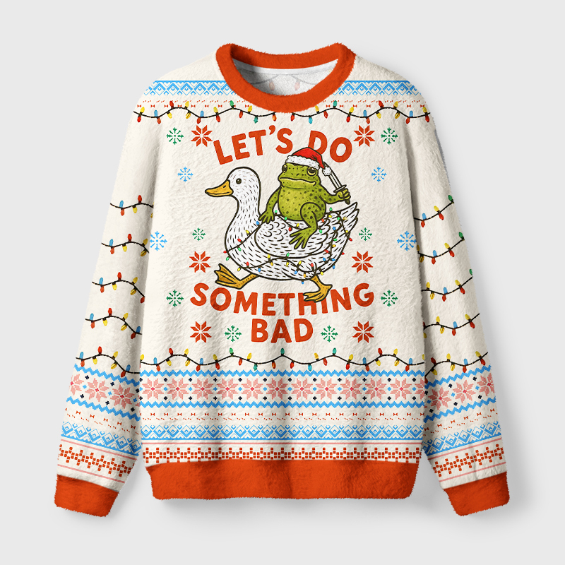 Tokyo-Tiger Merry Mischief Makers Fuzzy Christmas Ugly Sweatshirt