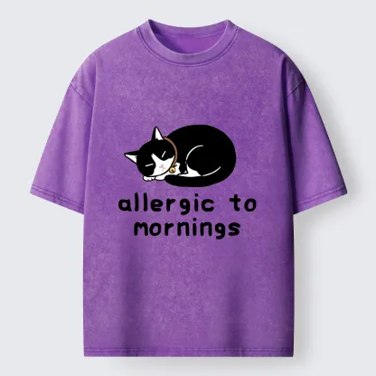 Tokyo‑Tiger Funny Sleep Cat Meme Washed T-Shirt
