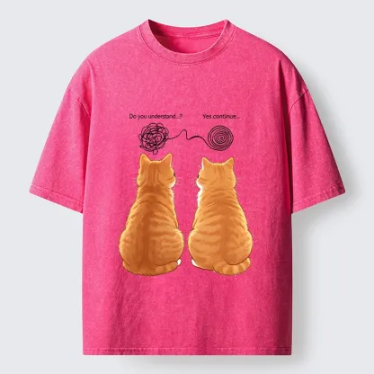 Tokyo‑Tiger Relatable Cat Thoughts Washed T‑Shirt