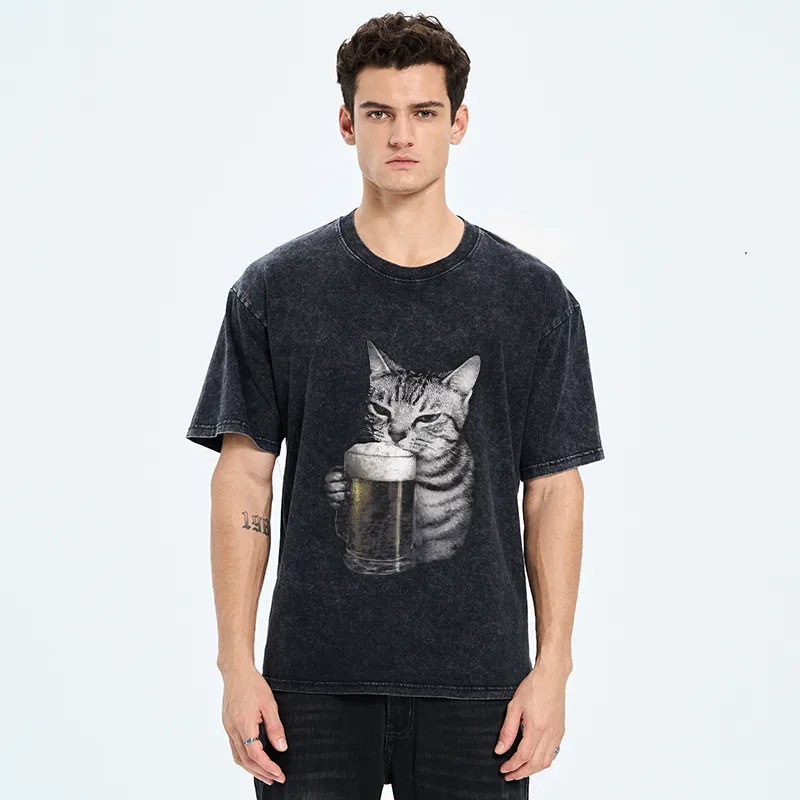 Tokyo-Tiger Cheers With The Cat Washed T-Shirt