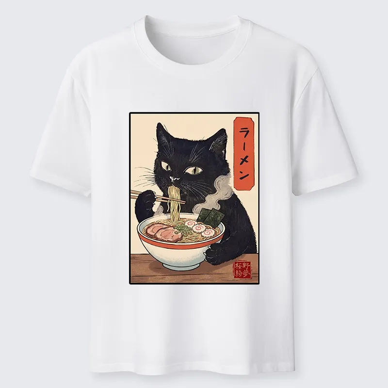 Tokyo-Tiger Ramen Eating Cute Cat Classic T-Shirt