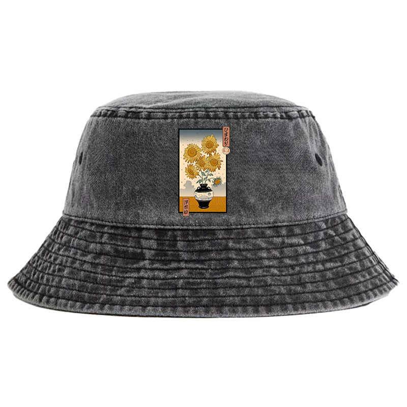 Tokyo-Tiger Sunflowers Ukiyo-e Washed Bucket Hat Sale