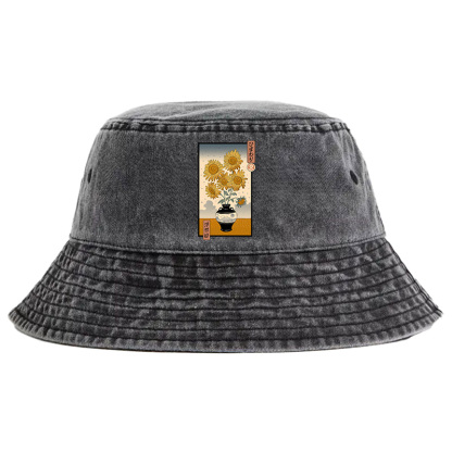 Tokyo-Tiger Sunflowers Ukiyo-e Washed Bucket Hat
