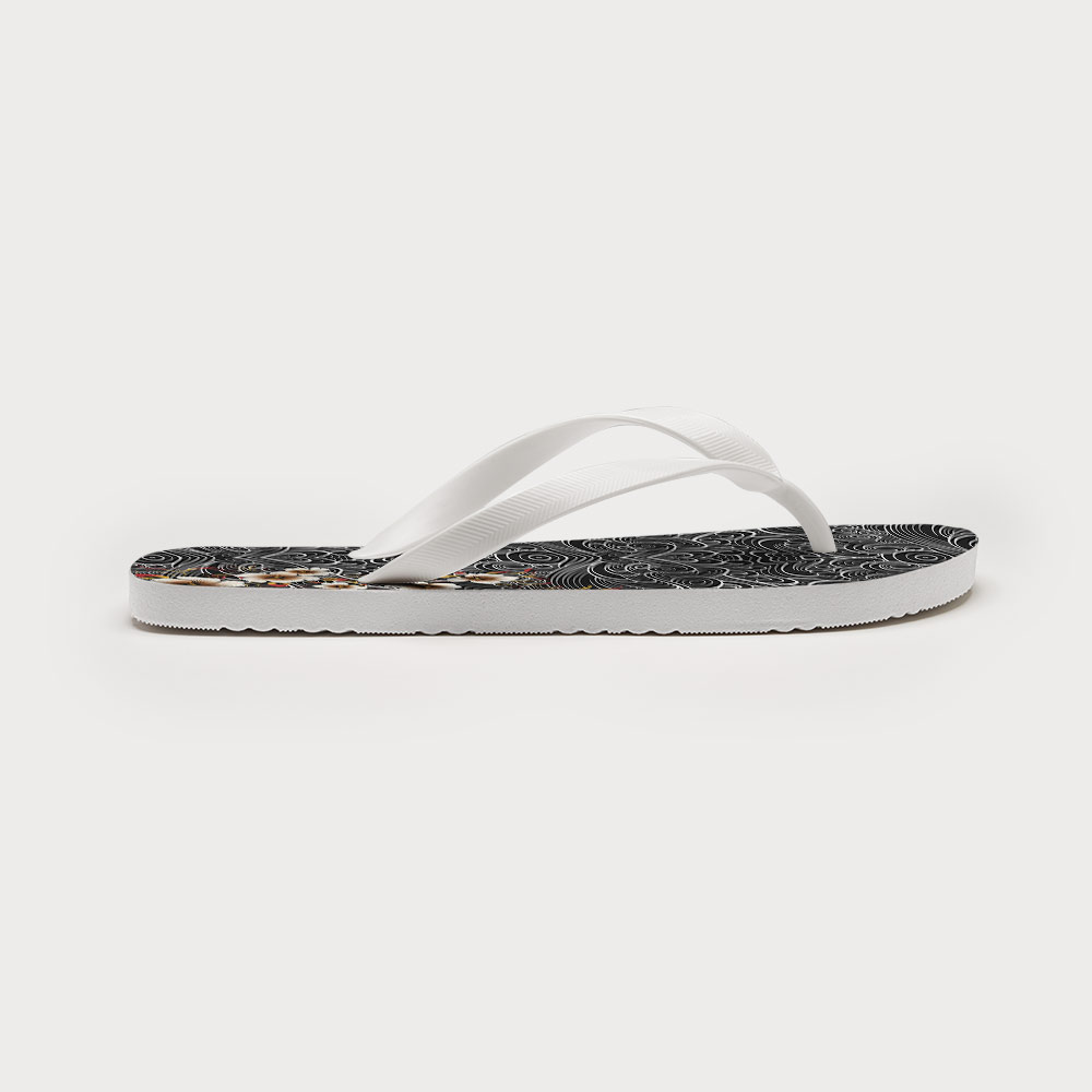Tokyo-Tiger Floral Whirl Flip Flops