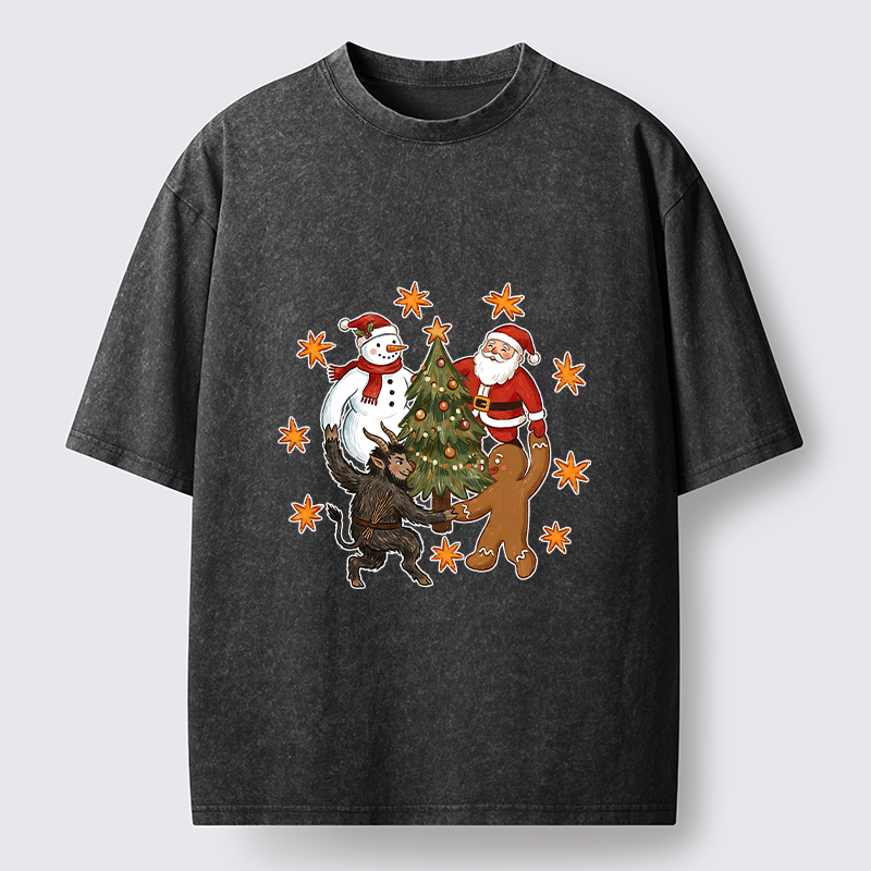 Tokyo-Tiger Christmas Party Crew Washed T-Shirt