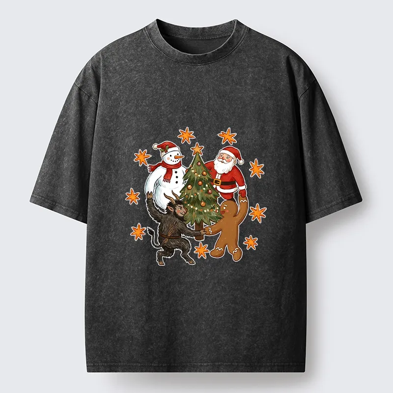 Tokyo-Tiger Christmas Party Crew Washed T-Shirt
