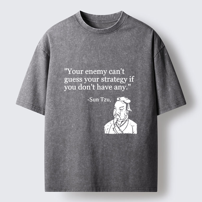 Tokyo-Tiger Sun Tzu Quote Art Washed T-Shirt