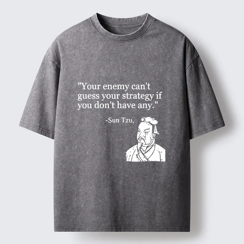 Tokyo-Tiger Sun Tzu Quote Art Washed T-Shirt