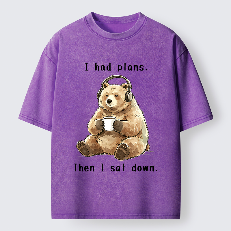 Tokyo-Tiger Funny Lazy Bear Meme Washed T-Shirt