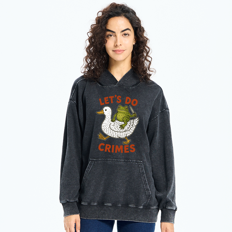 Tokyo-Tiger Frog Ready To Commit Crime Washed Hoodie