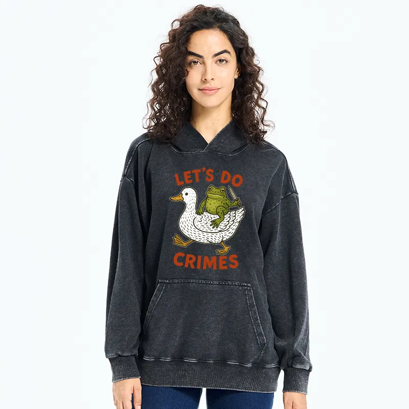 Tokyo-Tiger Frog Ready To Commit Crime Washed Hoodie
