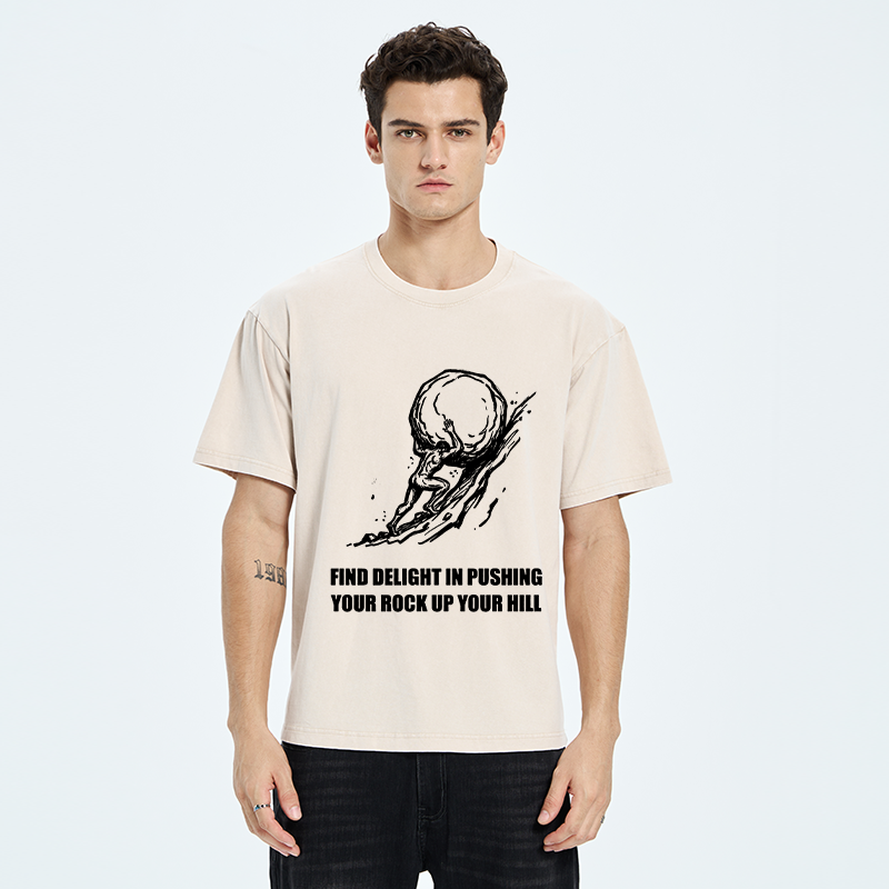 Tokyo-Tiger Rock Pushing Meme Washed T-Shirt