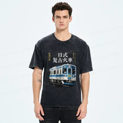Tokyo-Tiger Vintage Japanese Train Washed T-Shirt