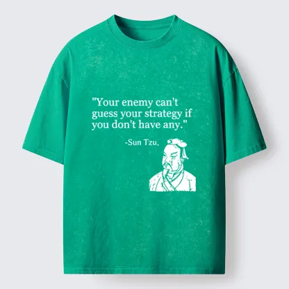Tokyo-Tiger Sun Tzu Quote Art Washed T-Shirt
