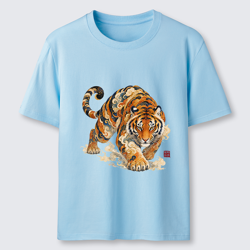 Tokyo-Tiger Vintage Cloud Tiger Print Classic T-Shirt