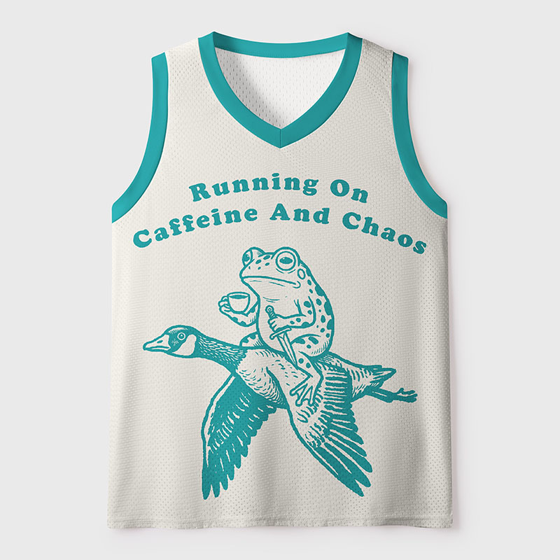 Tokyo-Tiger Running On Caffeine And Chaos Mesh Tank Top