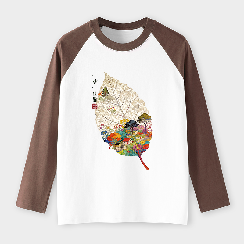 Tokyo-Tiger One Leaf Holds A Tiny Colorful World Raglan Long Sleeve T-shirt