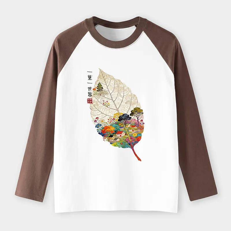 Tokyo-Tiger One Leaf Holds A Tiny Colorful World Raglan Long Sleeve T-shirt