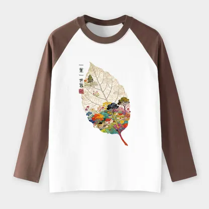 Tokyo-Tiger One Leaf Holds A Tiny Colorful World Raglan Long Sleeve T-shirt