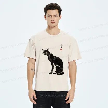 Tokyo-Tiger Retro Skinny Cat Washed T-Shirt