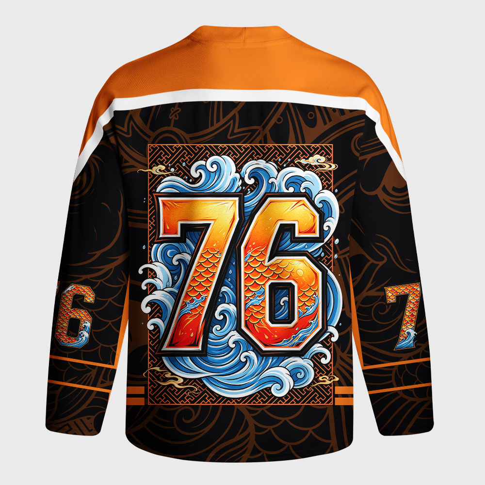 Tokyo-Tiger Samurai Koi Long-Sleeve Hockey Jersey