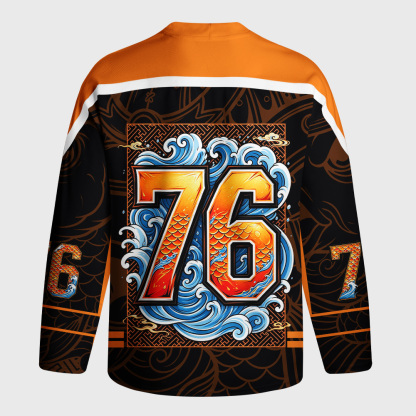 Tokyo-Tiger Samurai Koi Long-Sleeve Hockey Jersey