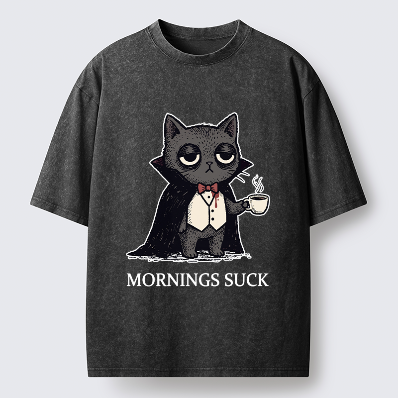 Tokyo-Tiger Funny Night Cat Meme Washed T-Shirt