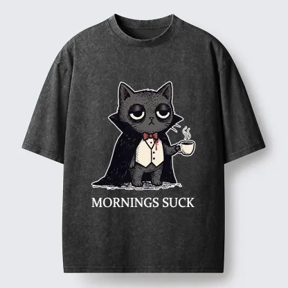 Tokyo-Tiger Funny Night Cat Meme Washed T-Shirt