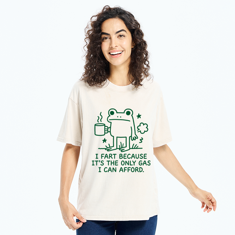 Tokyo-Tiger Funny Cute Frog Gas Meme Washed T-Shirt