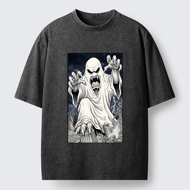 Tokyo‑Tiger Spooky Ghost Monster Washed T‑Shirt