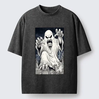 Tokyo‑Tiger Spooky Ghost Monster Washed T‑Shirt