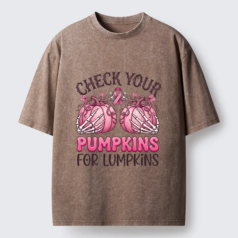 Tokyo-Tiger Halloween Pumpkin Breast Cancer Awareness Washed T-Shirt