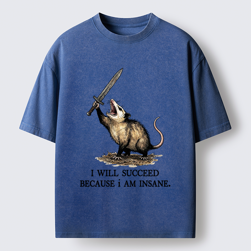 Tokyo-Tiger Funny Warrior Opossum Meme Washed T-Shirt