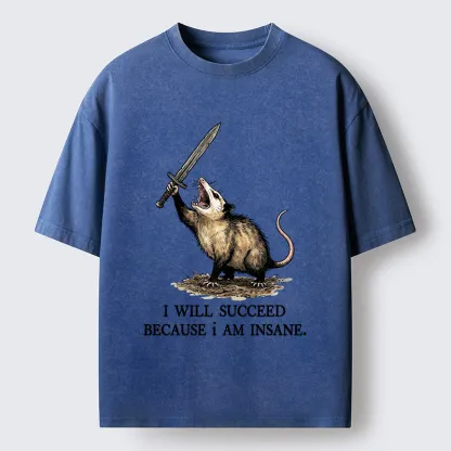 Tokyo-Tiger Funny Warrior Opossum Meme Washed T-Shirt