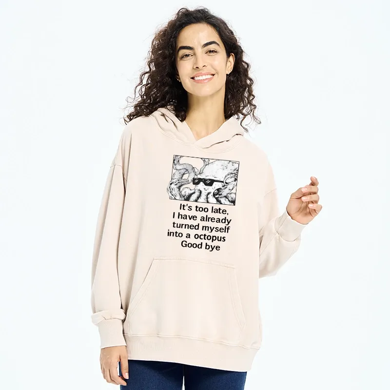 Tokyo-Tiger Octopus Meme I Disappeared Completely Washed Hoodie