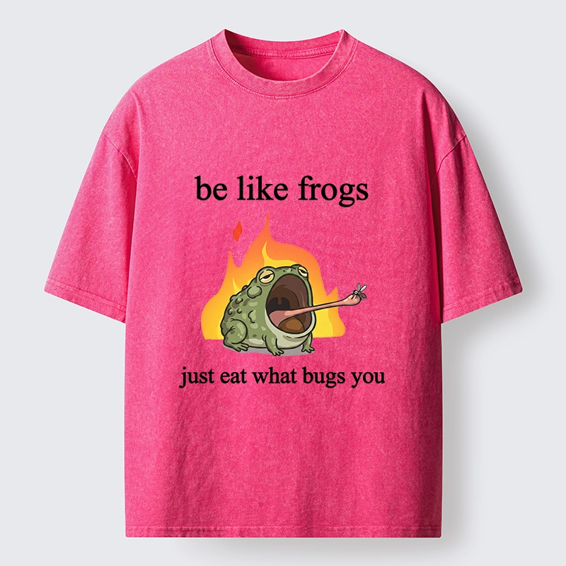 Tokyo‑Tiger Funny Fire Frog Meme Washed T‑Shirt