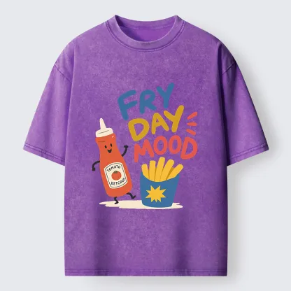 Tokyo-Tiger Fry Day Ketchup Mood Washed T-Shirt