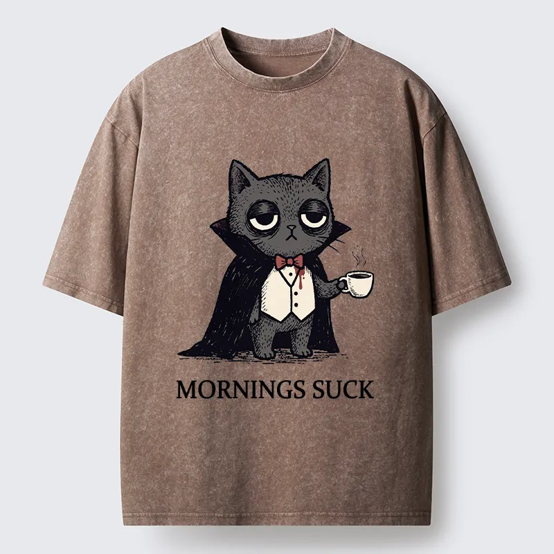 Tokyo-Tiger Funny Night Cat Meme Washed T-Shirt