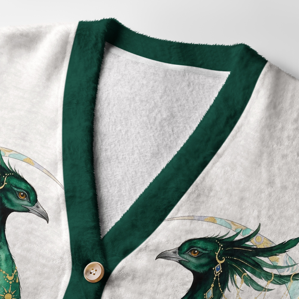 Tokyo-Tiger Light Of The Moonlit Phoenix Ugly Cardigan Sweater