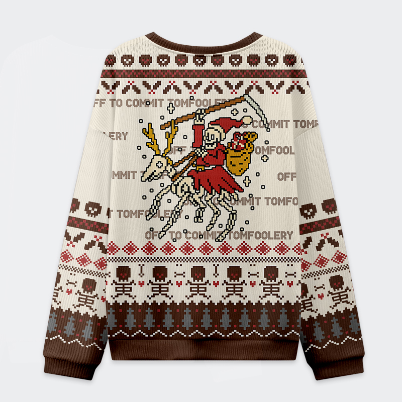 Tokyo-Tiger Pixel Deathmas Rider Christmas Ugly Sweatshirt