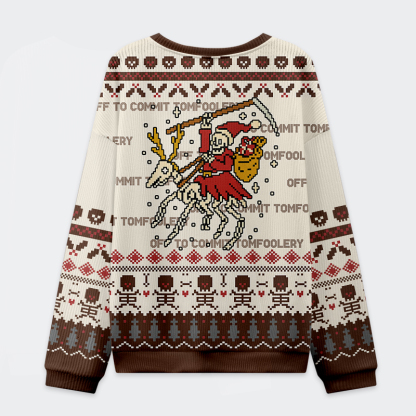 Tokyo-Tiger Pixel Deathmas Rider Christmas Ugly Sweatshirt