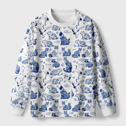 Tokyo-Tiger Floral Adorned Animals In Harmony Eco-Friendly Long Sleeve T-Shirt