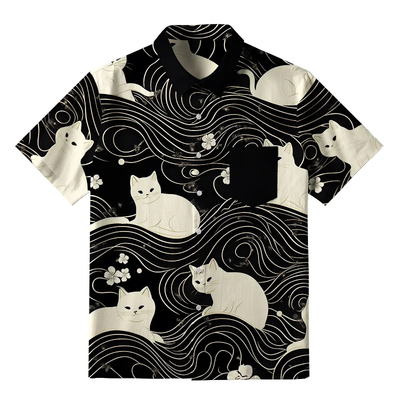 Tokyo-Tiger Mysterious Cat Button-up Shirt
